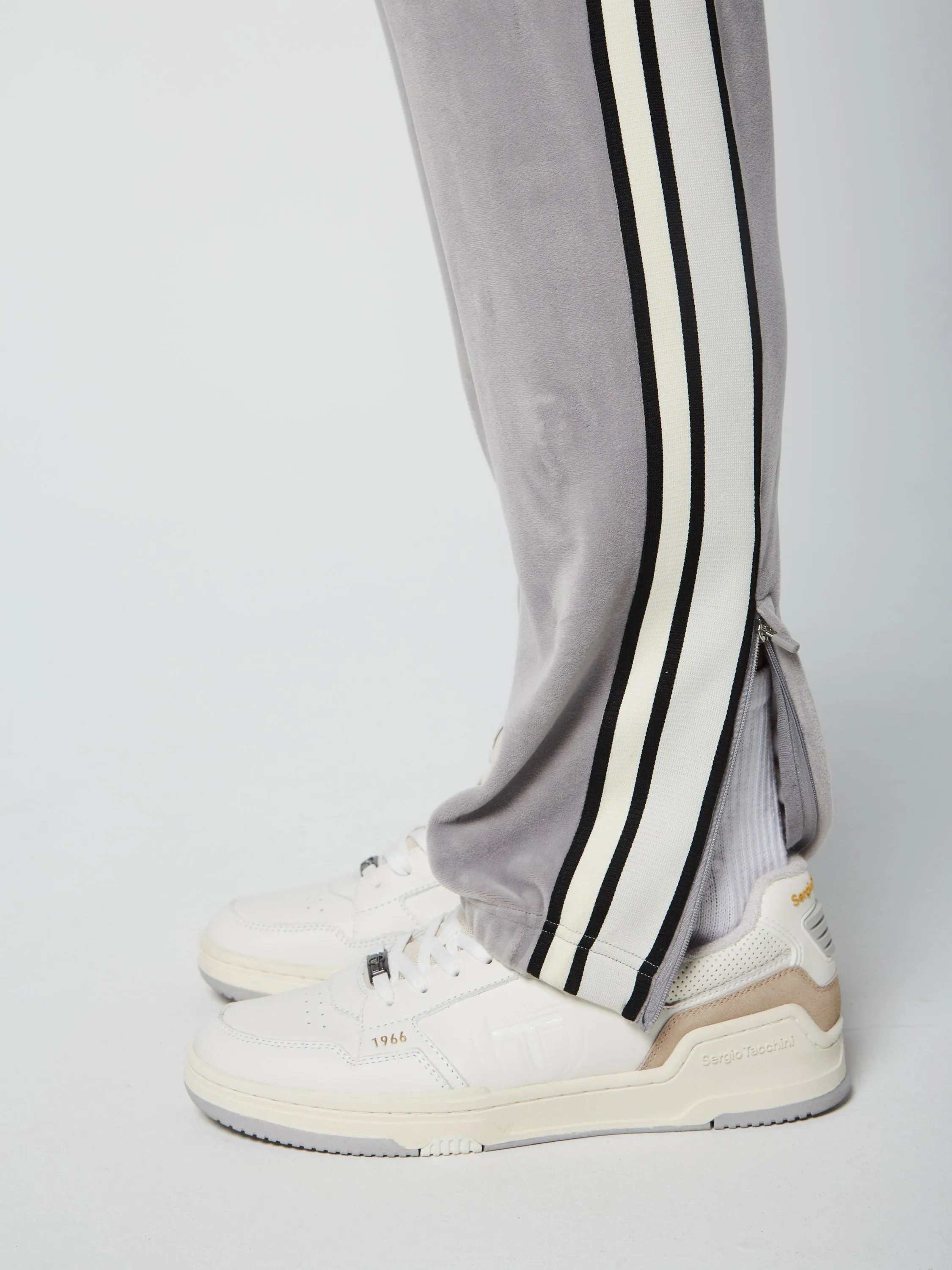 Pereto Velour Track Pant- Sleet