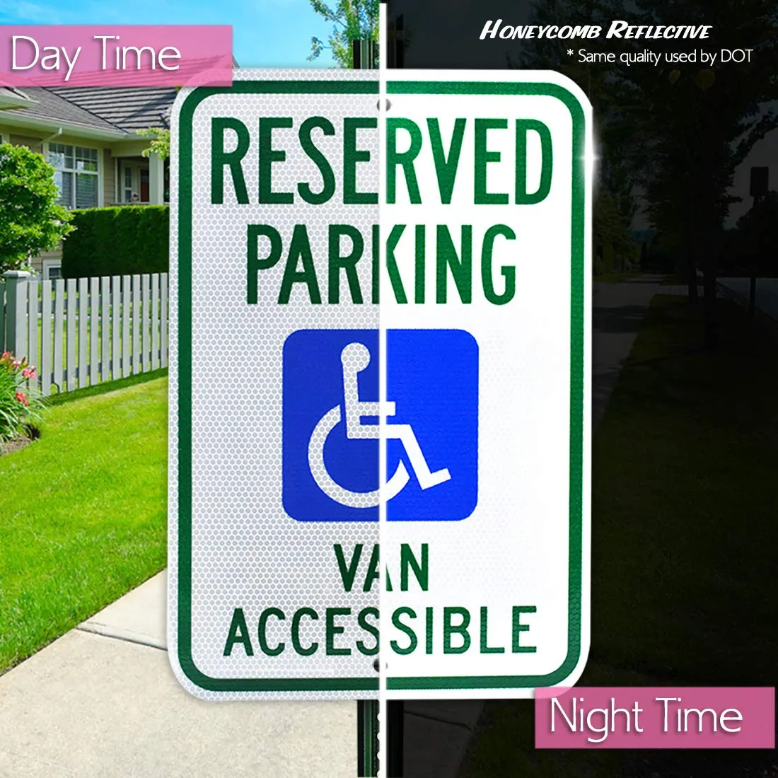 Signs Authority Metal Sign - Reserved Handicap Parking Van - Engineer Grade Ultra