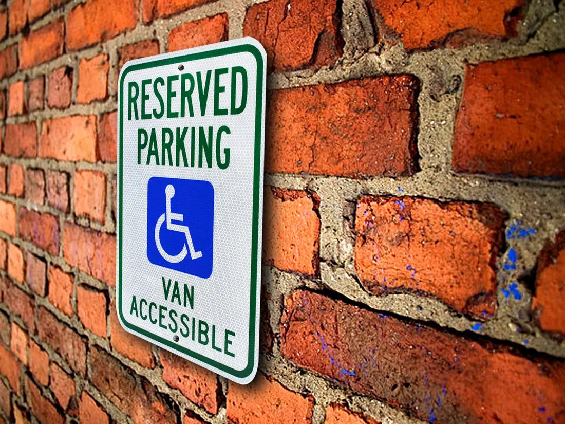 Signs Authority Metal Sign - Reserved Handicap Parking Van - Engineer Grade Ultra