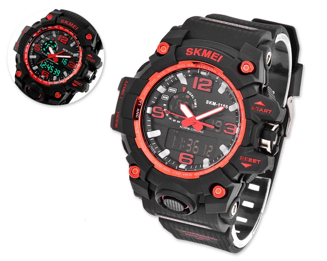 SKMEI Luminous Water Resistant Digital Analog Watch 1155