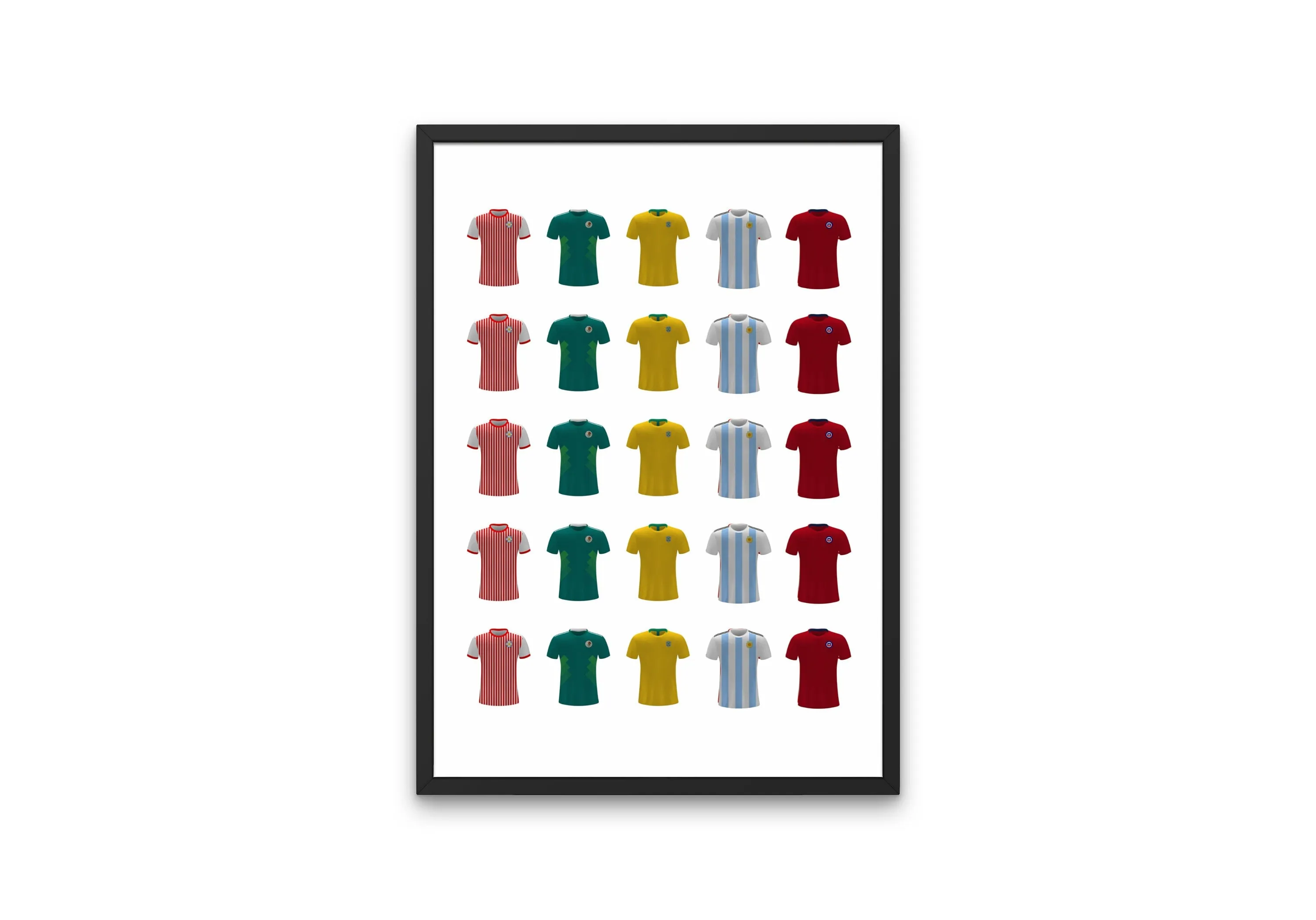 Soccer Jerseys Poster INSTANT DOWNLOAD Art Print, Latin American Football Jerseys, Soccer Wall Decor, Sports Prints, World Cup Poster, Football Poster