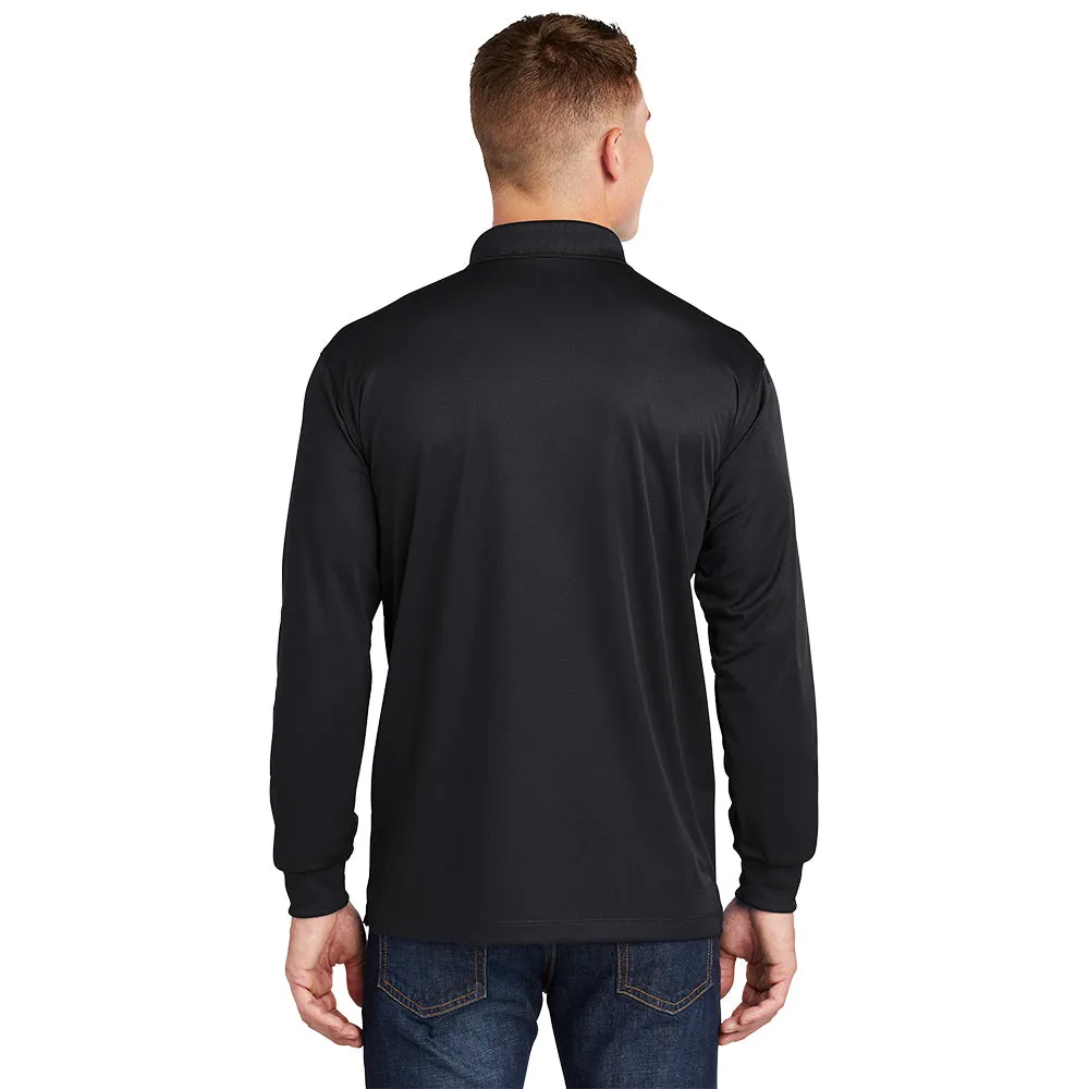 Sport-Tek® Long Sleeve Micropique Sport-Wick® Polo - Black