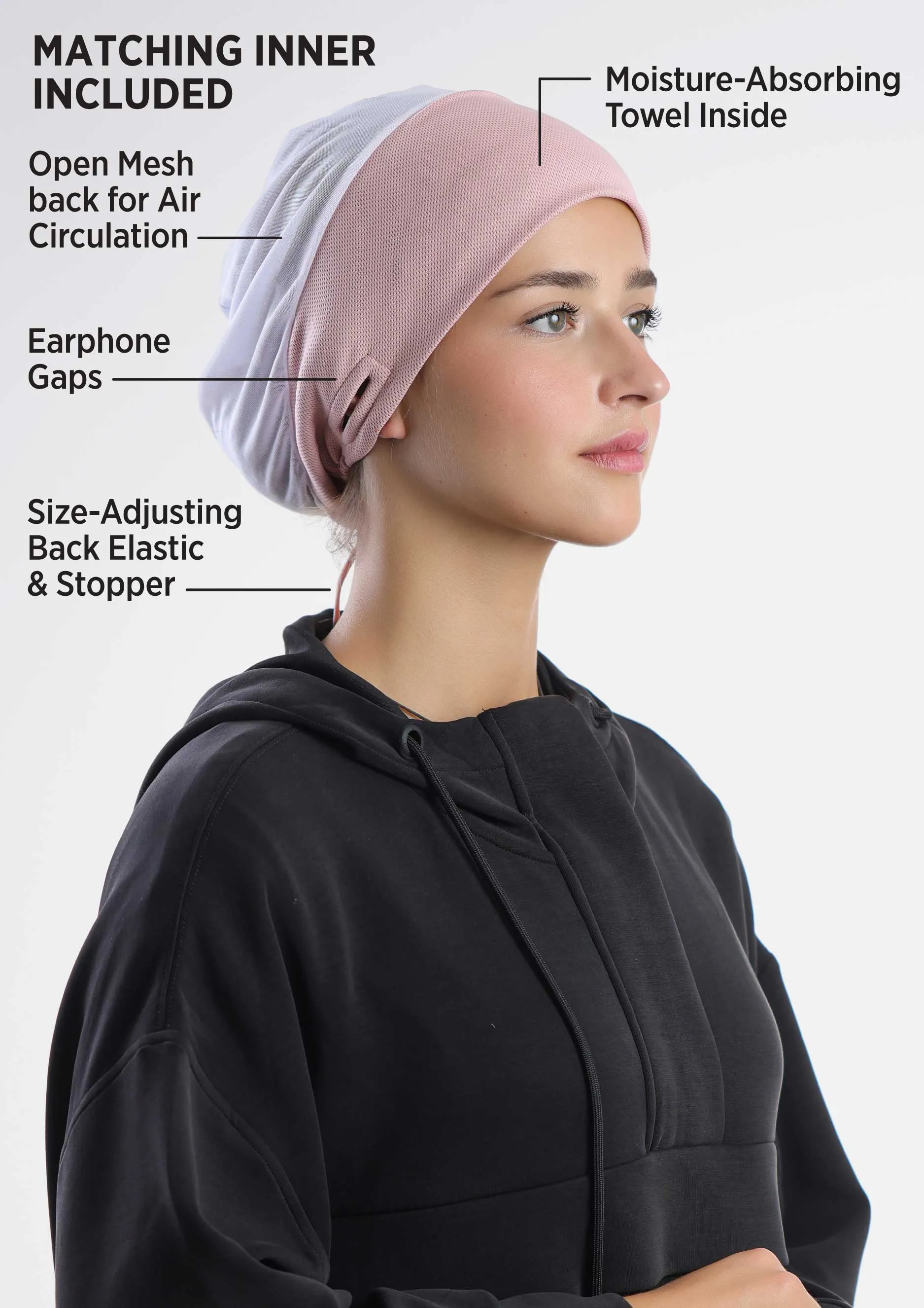 Sports Capshawl Hijab Dual Color - Non reversible