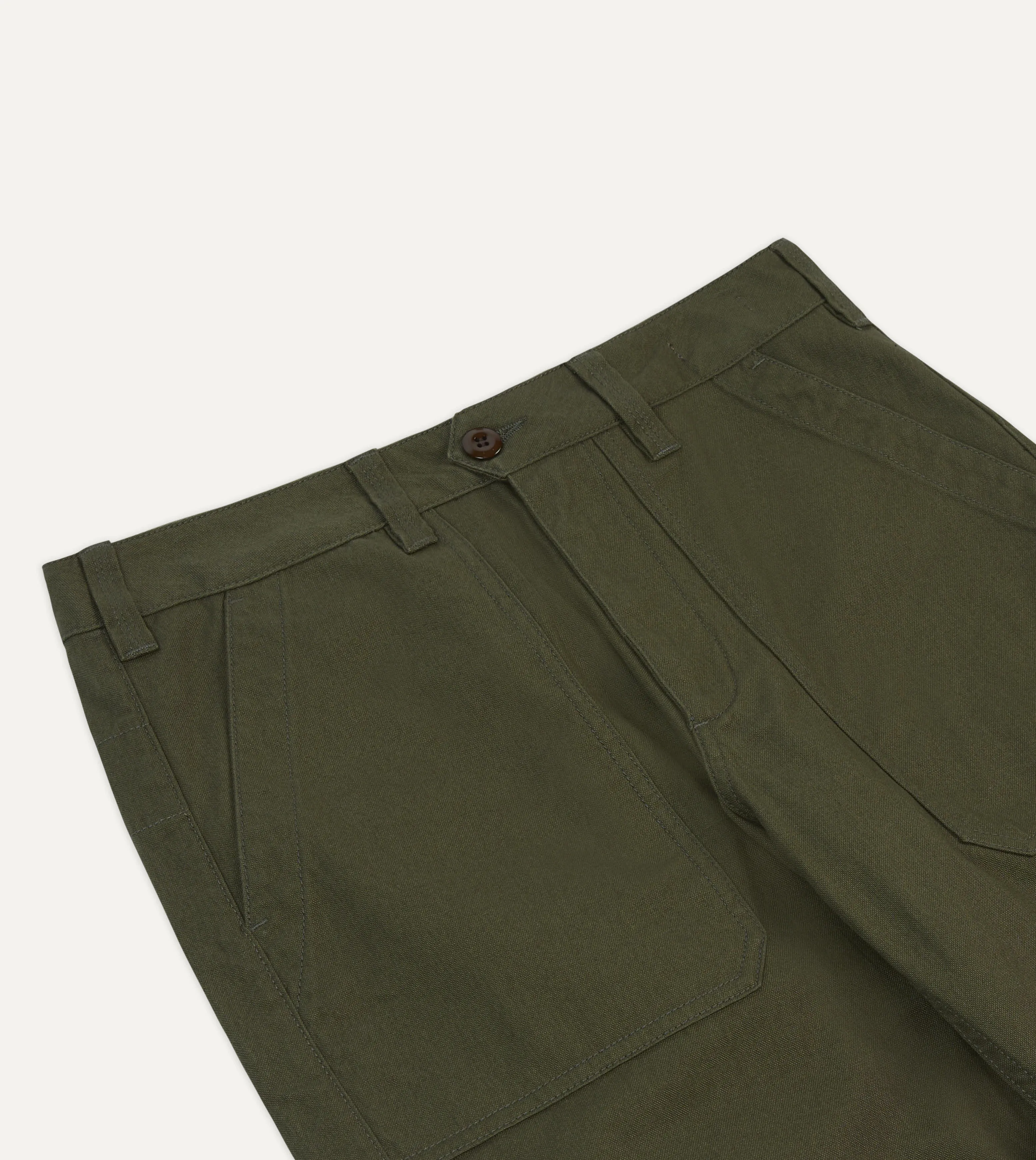 St. JOHN by Drake's Olive Cotton Fatigue Trouser