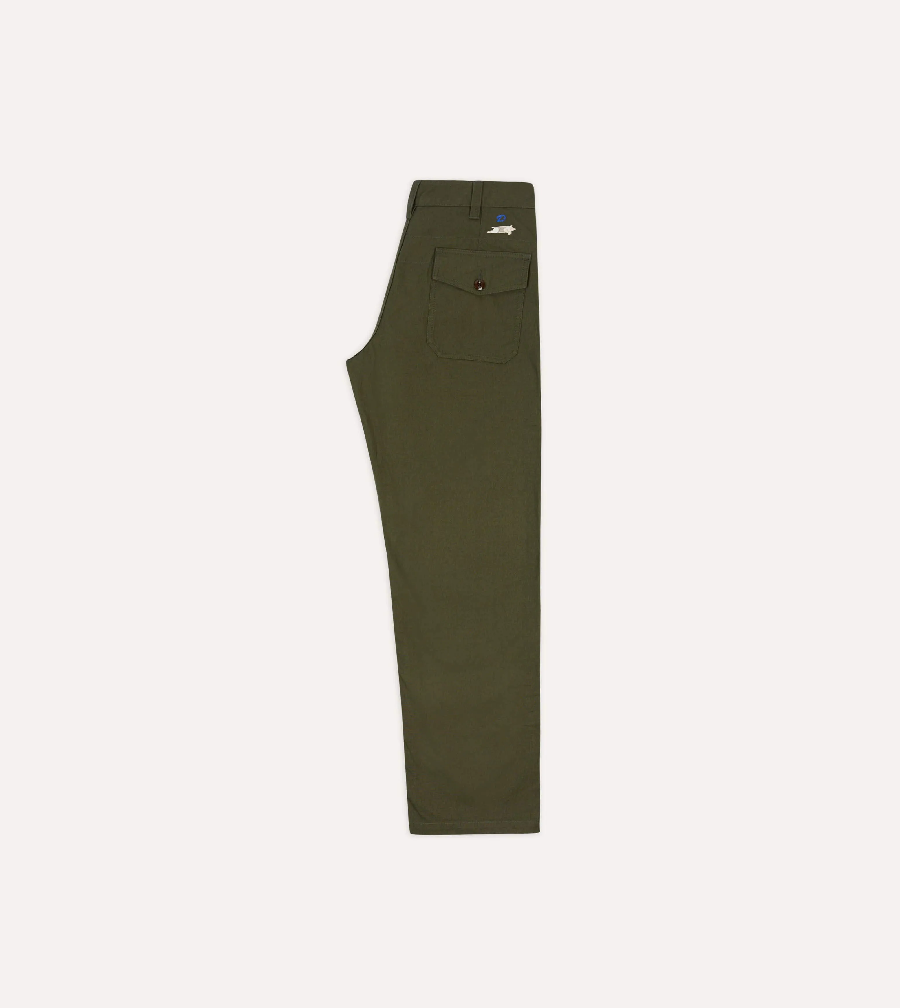 St. JOHN by Drake's Olive Cotton Fatigue Trouser