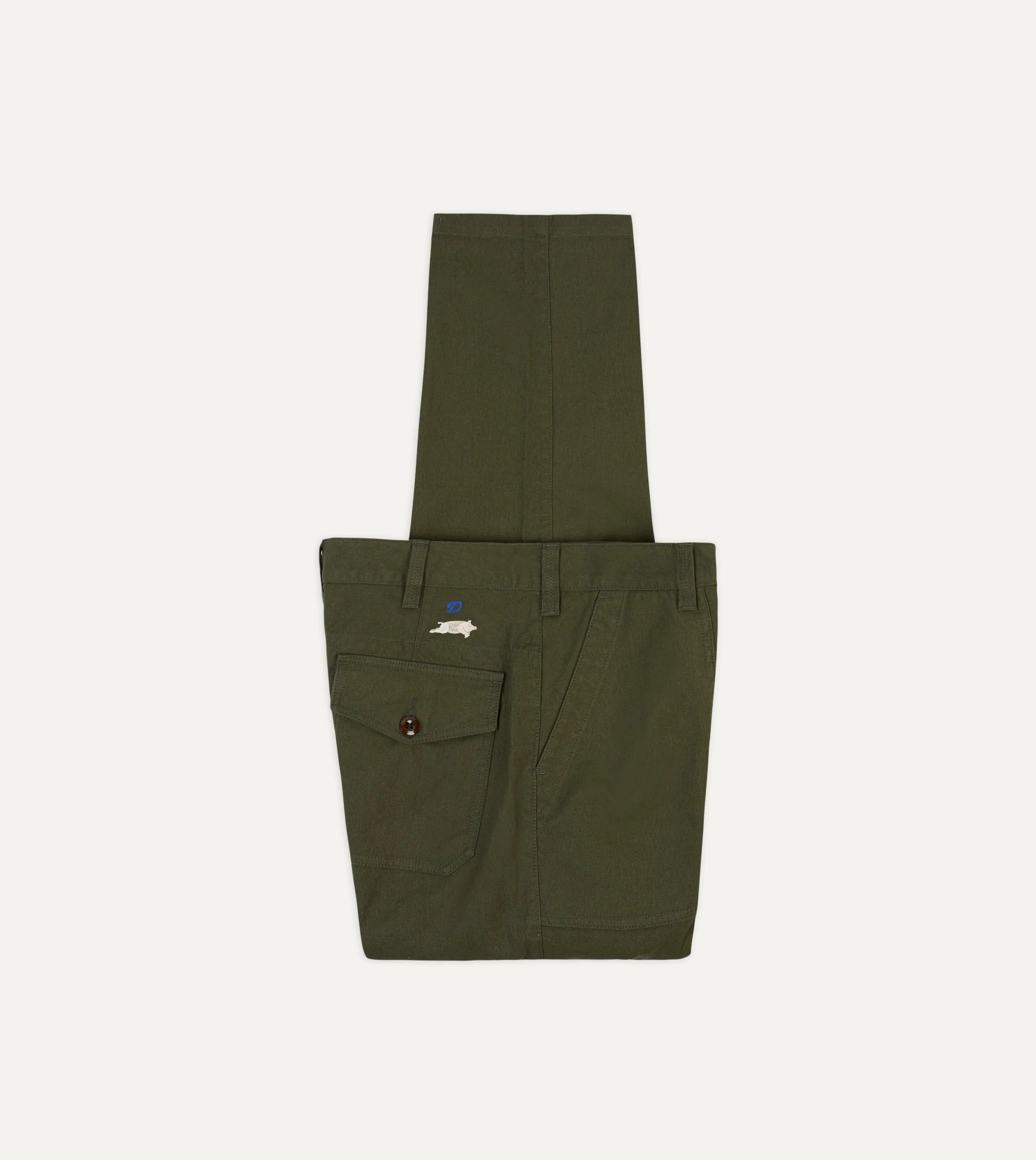 St. JOHN by Drake's Olive Cotton Fatigue Trouser