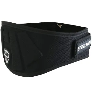 Steel Sweat Weight Lifting Belt - Nylon 6-inch Firm & Comfortable Back Support, Best for Workouts at The Gym, Weightlifting or Crossfit. Easily Adjustable MAXE Black XXL