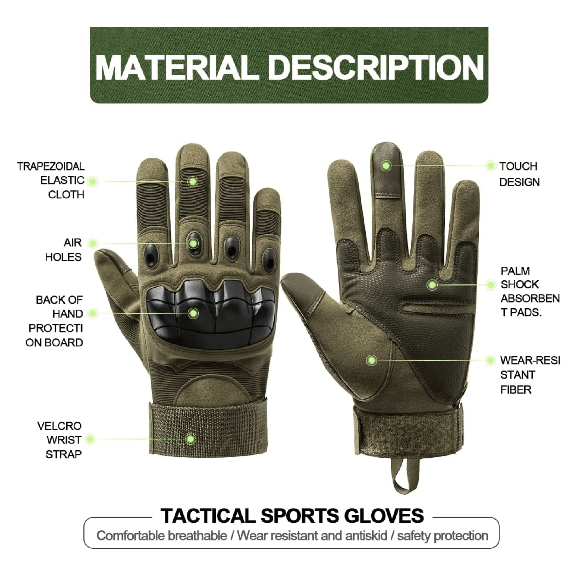 Tactical Military Airsoft Gloves for Outdoor Sports, Paintball, and