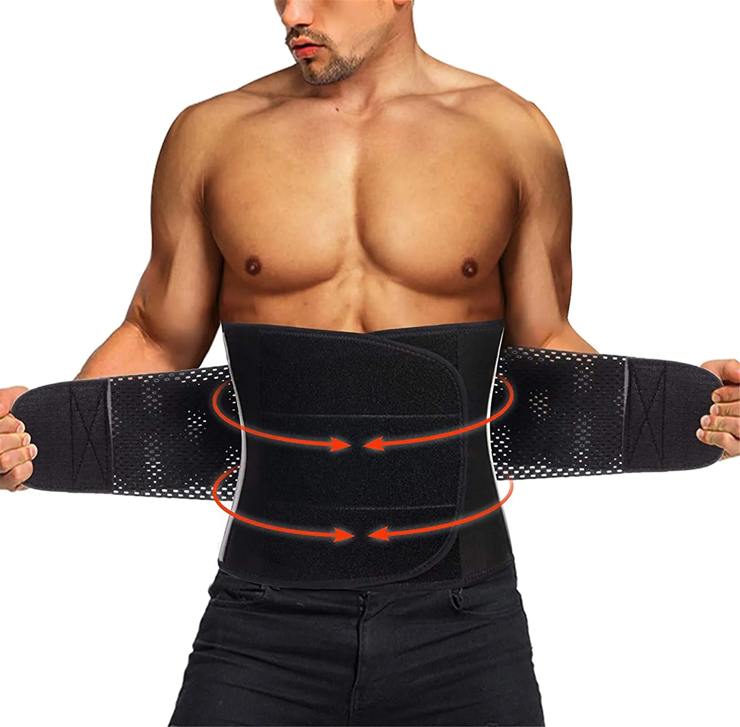 TAILONG Neoprene Waist Trimmer Ab Belt for Men Waist Trainer Corset Slimming Body Shaper Workout Sauna Hot Sweat Band