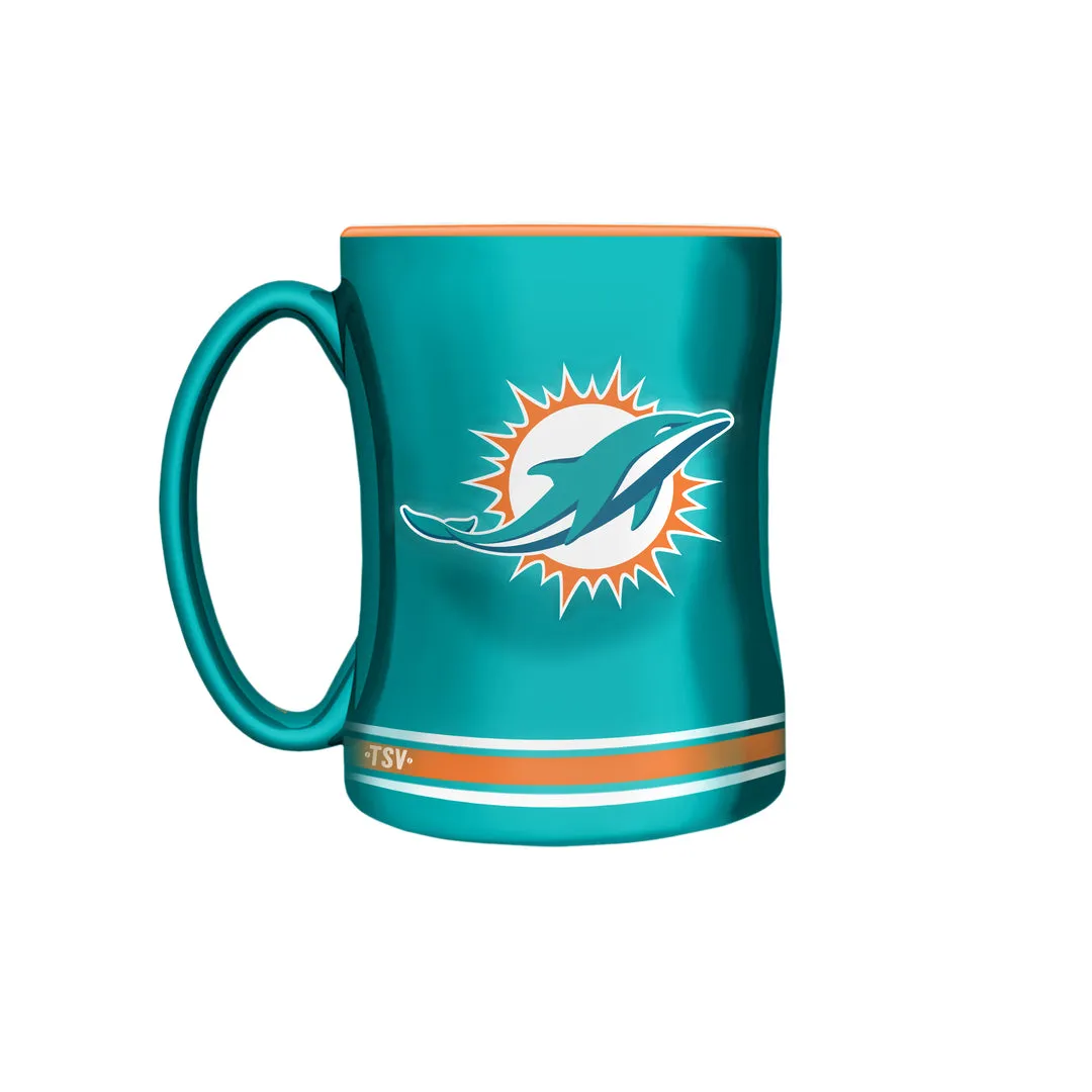 The Sports Vault NFL Miami Dolphins 14oz Sculpted Mug