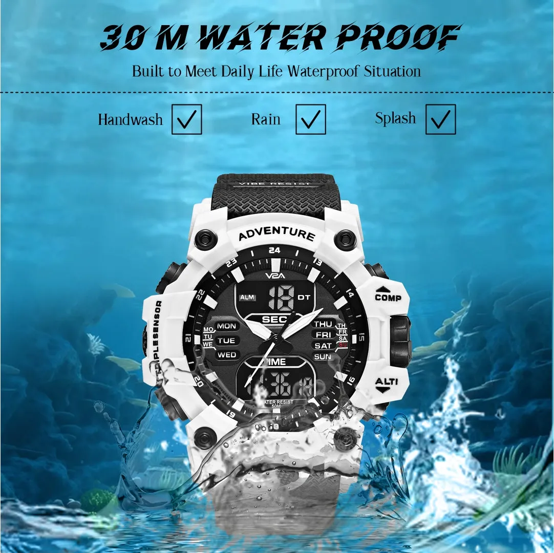 V2A Big Dial Multifunction Analogue and Digital Sports Watch for Men | Watch for Men | Wrist Watch for Men | Mens Watch | Gift for Men