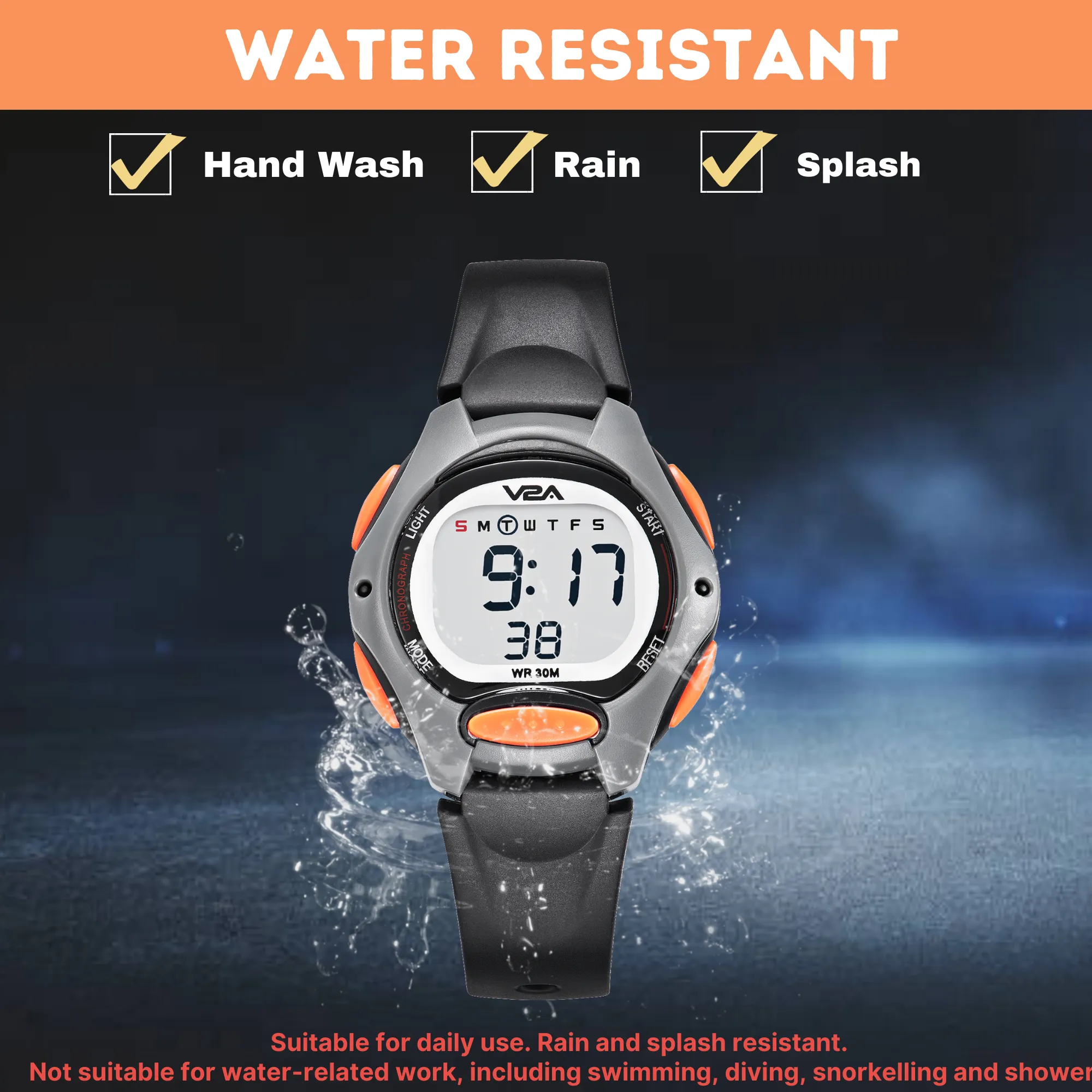 V2A Digital Watch for Boys – Kids Between 3 to 10 Years of Age Multi-Functional 30 M Waterproof Digital Sports Watches for Boys| Watch for Kids Age 3 5 6 7 8