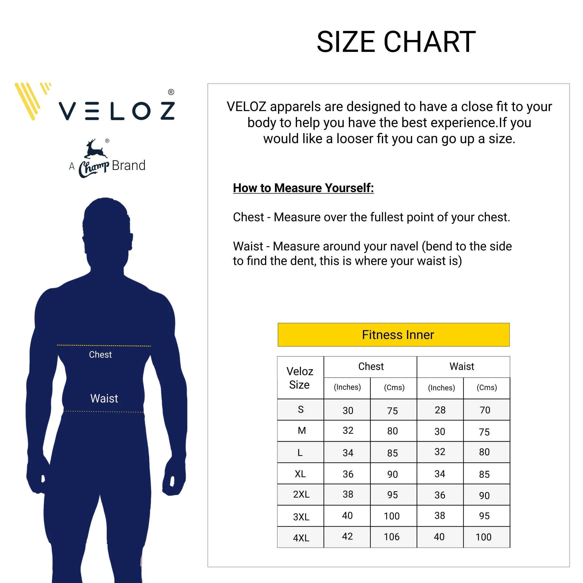 VELOZ ALL DAY   I  Sun Protected   I   Quick Drying  I  Anti Chafing FITNESS INNER