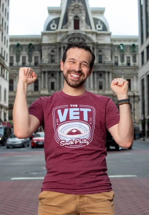 Veterans Stadium Philadelphia Baseball Maroon t-shirt