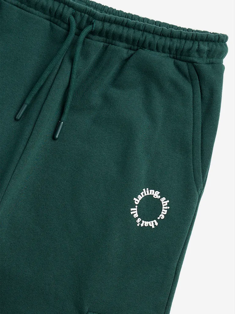 Y&F Kids Green Cargo-Style Mid-Rise Joggers