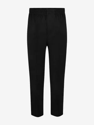 Zeco Boys School Full Elastic Pull Up Trousers in Black